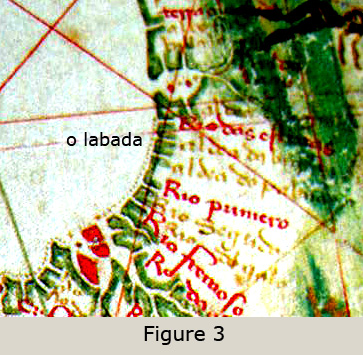 Figure 3 - Cantino Planisphere map - detail of o labada